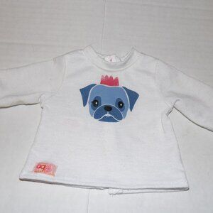 White Shirt with Blue Dog Face Battat OG Our Generation Doll Clothes 18" Doll